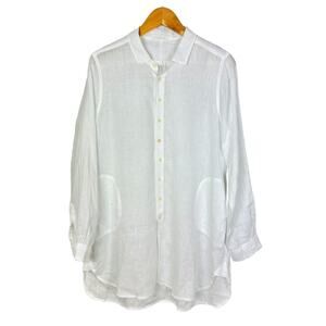 CP Shades Cecelia Linen Tunic Shirt Dress Size XS Cover up Sheer Pockets Popover